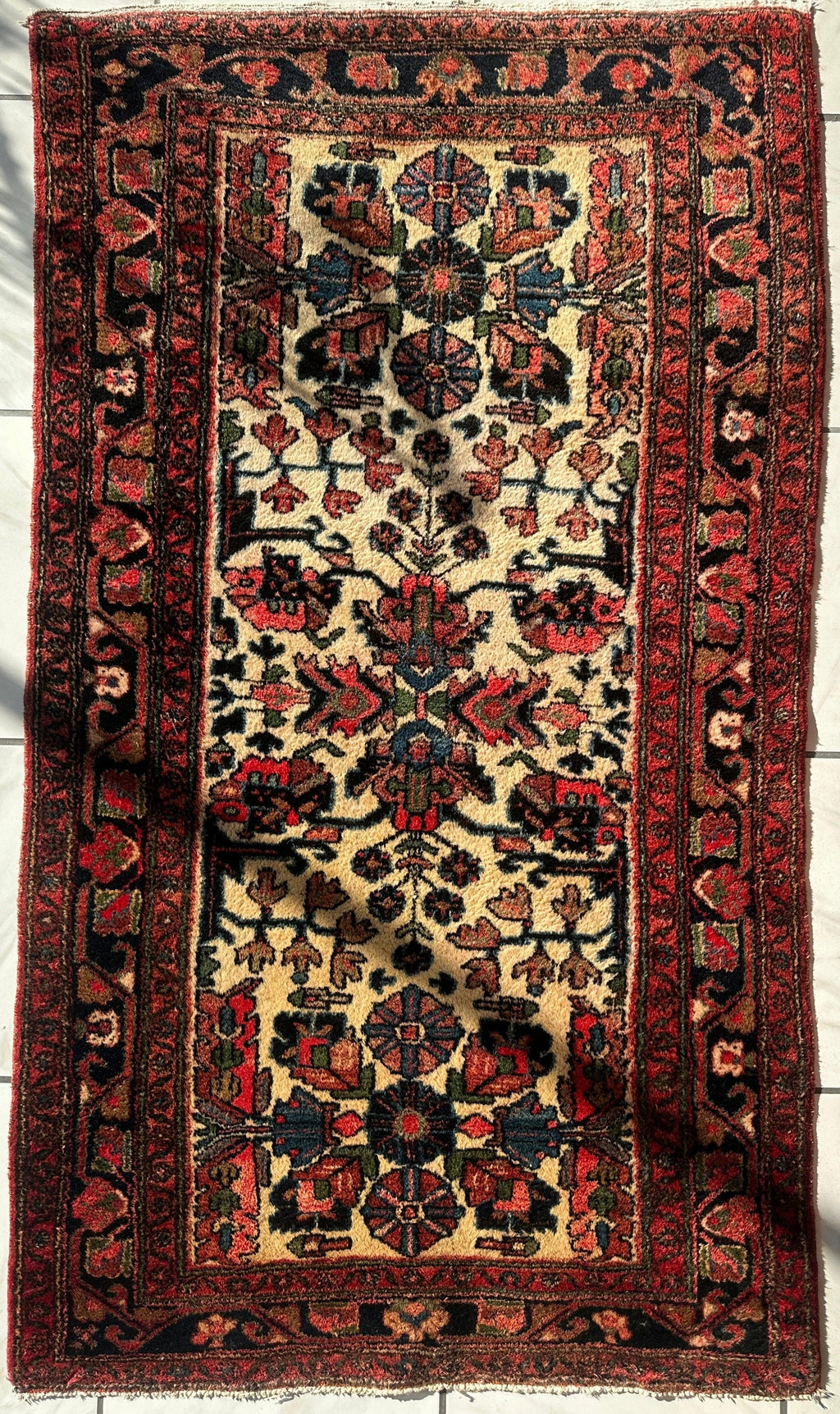 Hand-knotted Persian Hamadan Wool Rug 3'9" × 6'10"