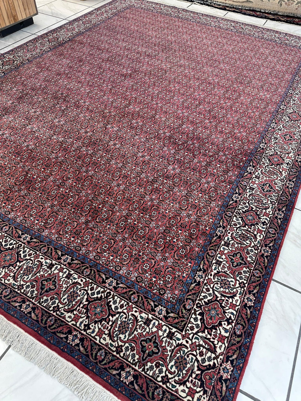 Fine 1980s Hand-Knotted Kurdish Bidjar Wool Rug – 8'4" x 11'8"