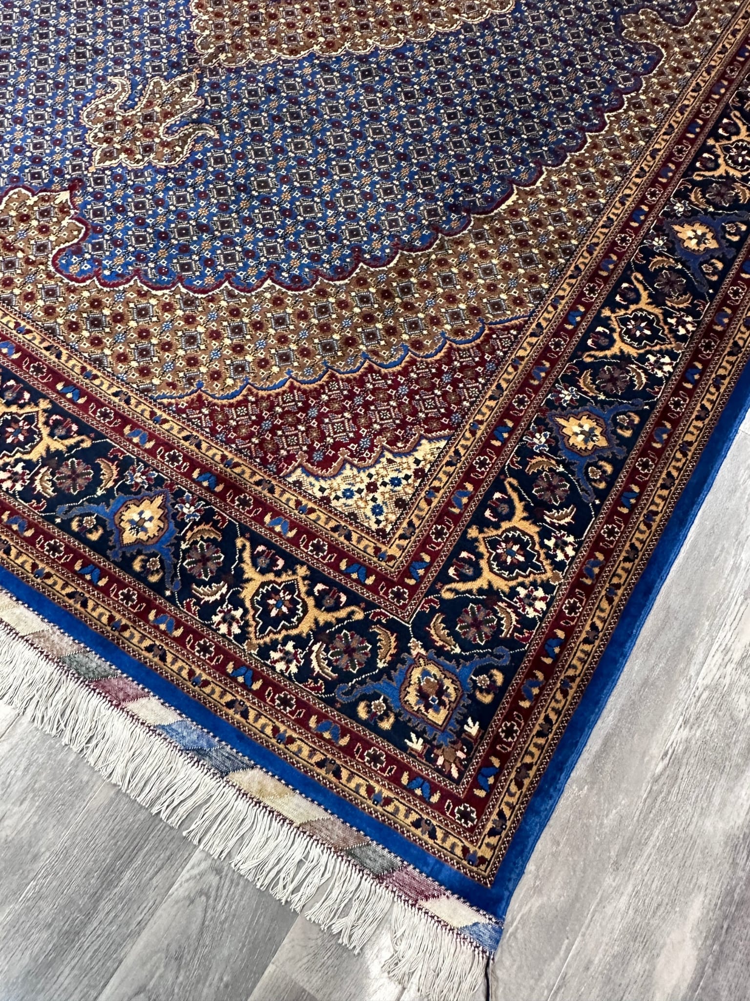 Hand-Knotted Mahi (Fish) Persian Wool Rug | Blue 6'7" x 9'7"