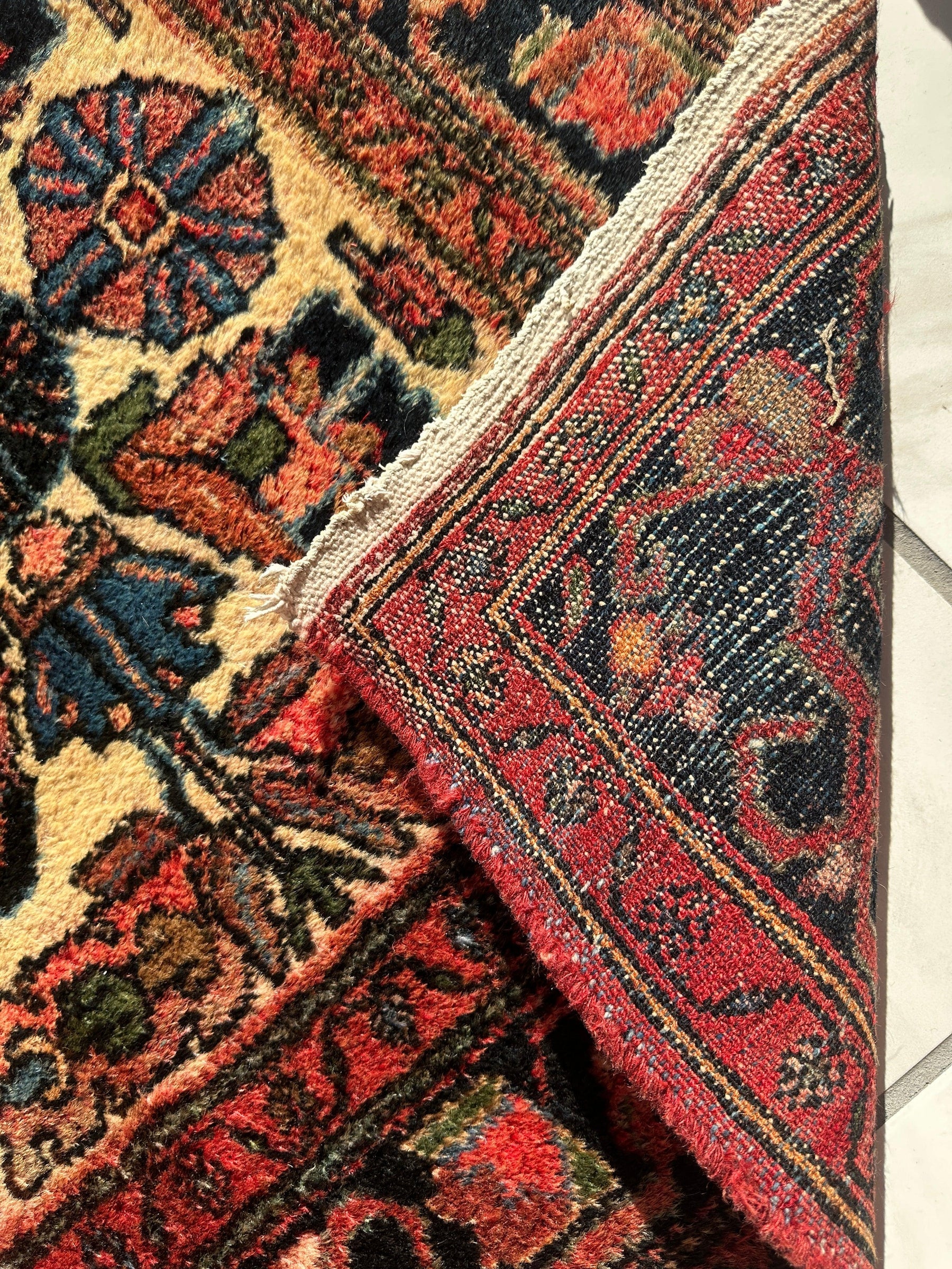 Hand-knotted Persian Hamadan Wool Rug 3'9" × 6'10"