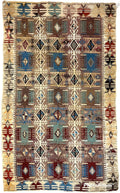 Anatolian 19th C Antique One Of A Kind Kilim Rug 5’ x 8’3”