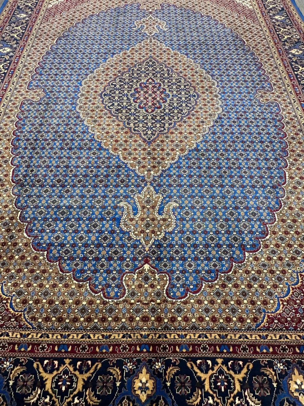 Hand-Knotted Mahi (Fish) Persian Wool Rug | Blue 6'7" x 9'7"