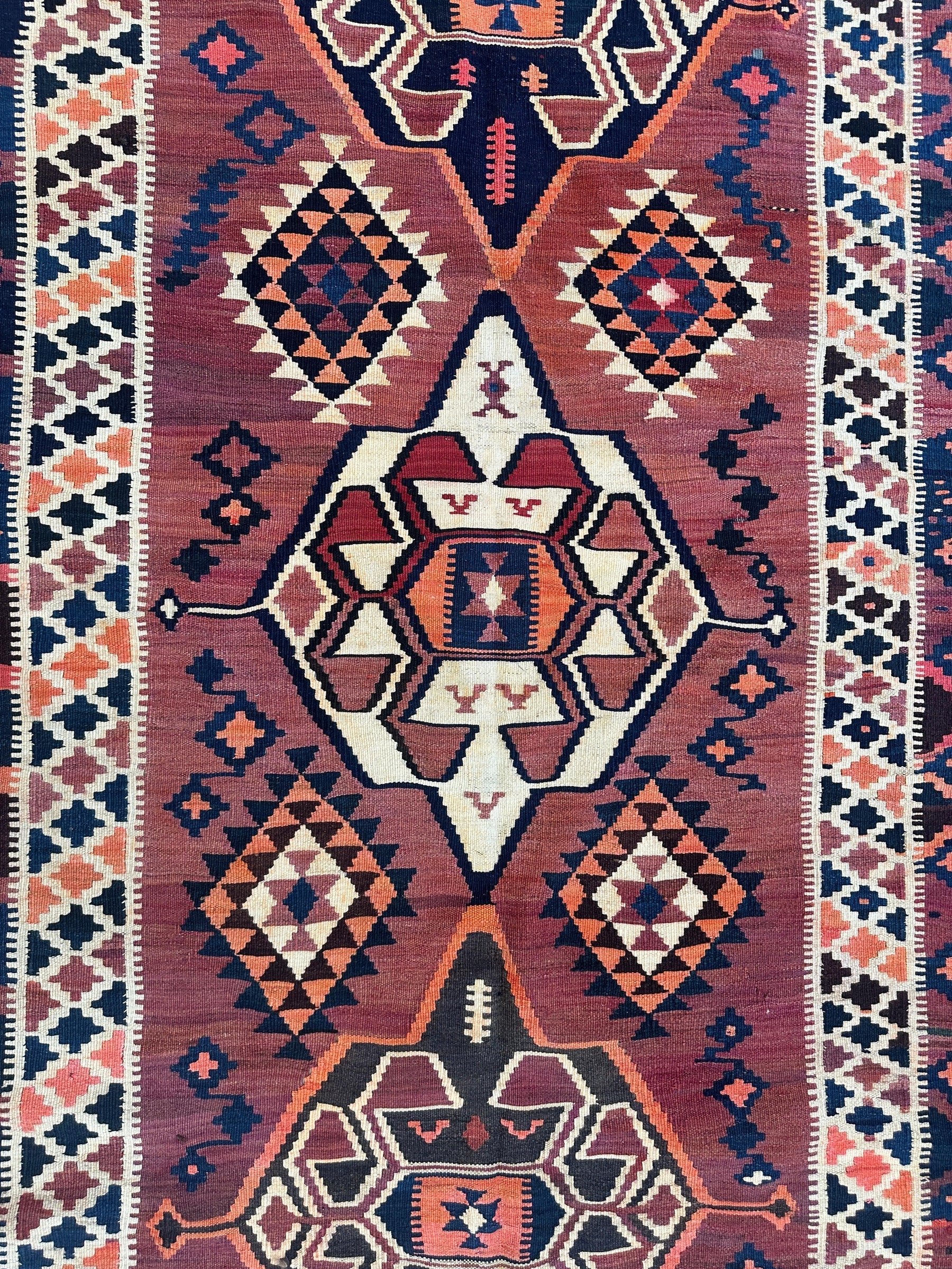 Persian Qashqai Wool Kilim 5'3" × 9'6"