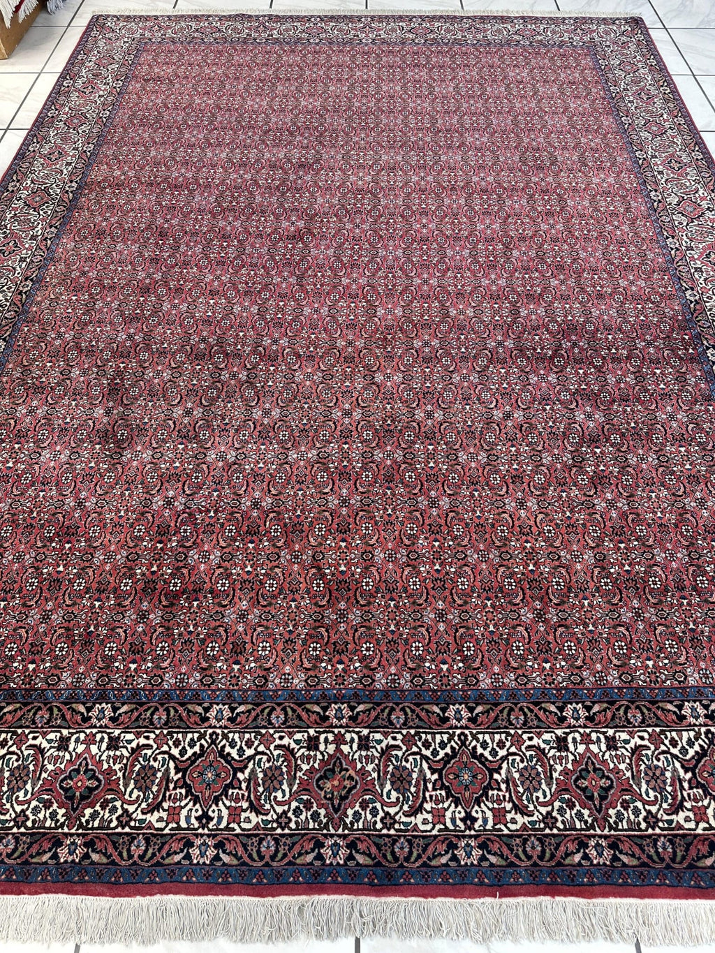 Fine 1980s Hand-Knotted Kurdish Bidjar Wool Rug – 8'4" x 11'8"