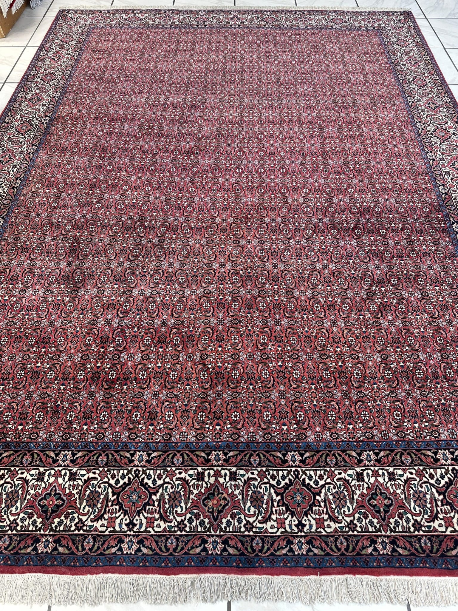 Fine 1980s Hand-Knotted Kurdish Bidjar Wool Rug – 8'4" x 11'8"
