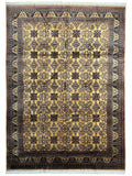 Hand-Knotted Afghan Bukhara Rug 8'4" x 11'10" - Wool, Geometric Patterns