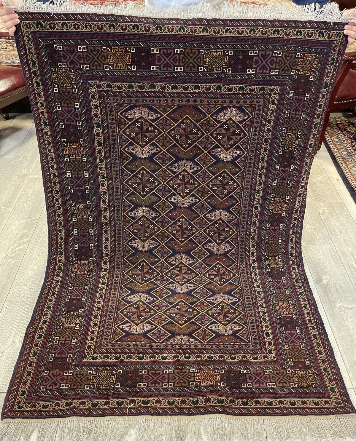 Afghan Rug I Zahir Shahi Herati 4x6 Area Rug