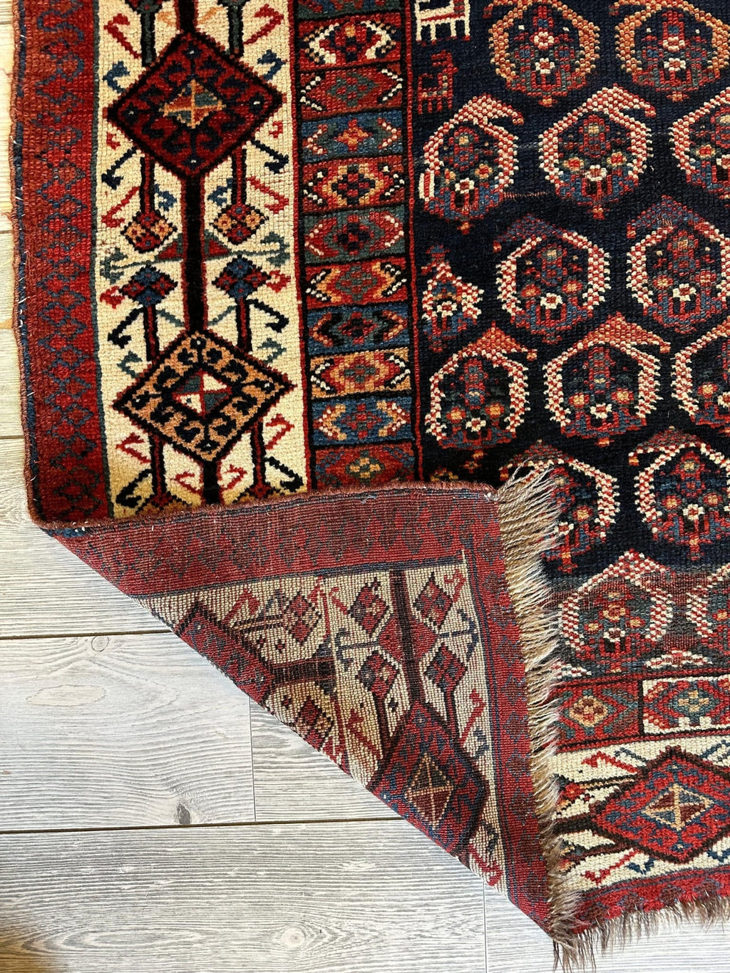 Antique All Over Paisley Kurdish Afshar Rug 4'5" × 8'11"