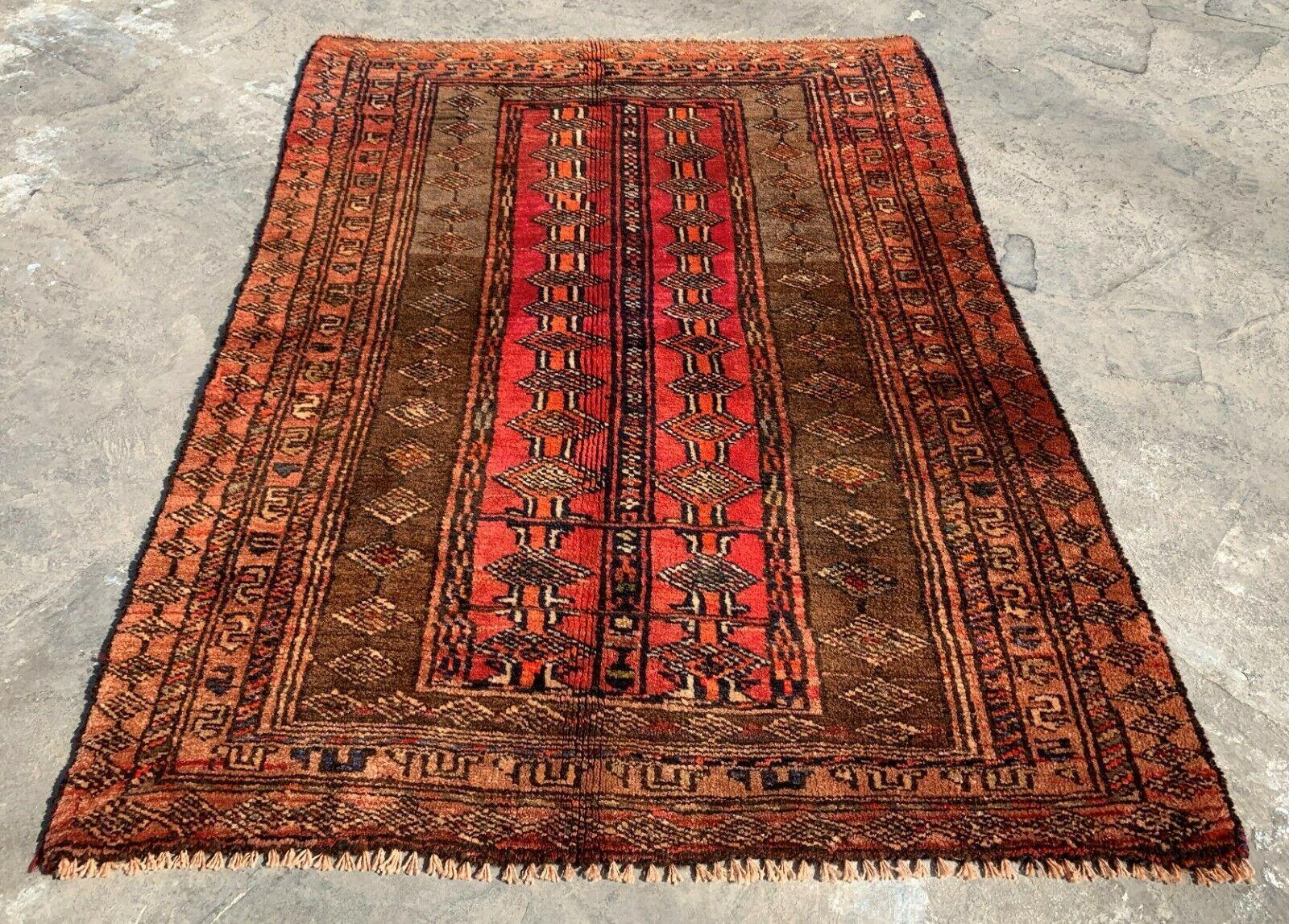 Elegant Vintage Afghani Taimani Balouch Area Rug 3'4" × 2'5"